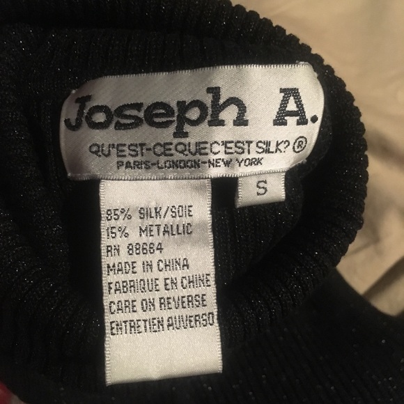 NWOT silk turtleneck black shine - Picture 7 of 7